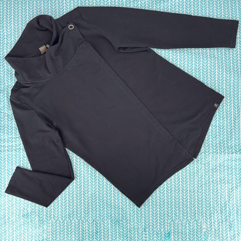 Danskin Black Funnel Neck Wrap Front Long Sleeve Lightweight Athletic Jacket, XL